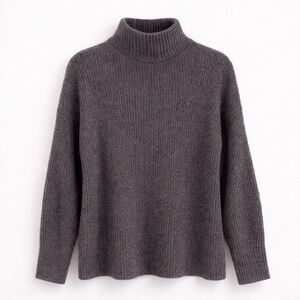French Connection Cowl Neck Rib Knit Sweater Gray XS